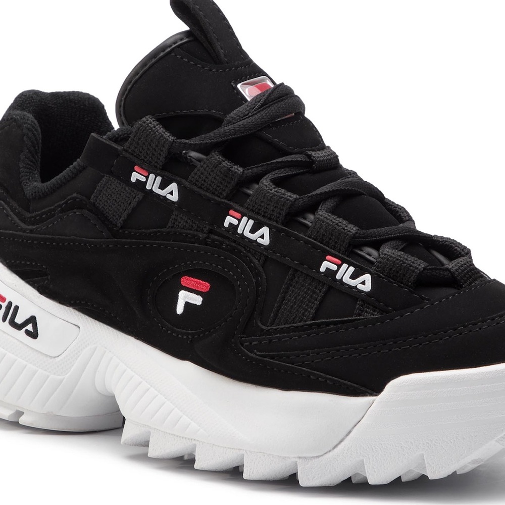 New Fila d-formation Women Black Chunky Casual Lifestyle Shoes Size 6